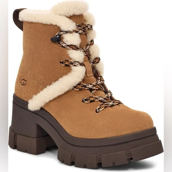 UGG Brooklyn Water Resistant Hiker Boot with Genuine Shearling Trim (Women) - Picture 1 of 10